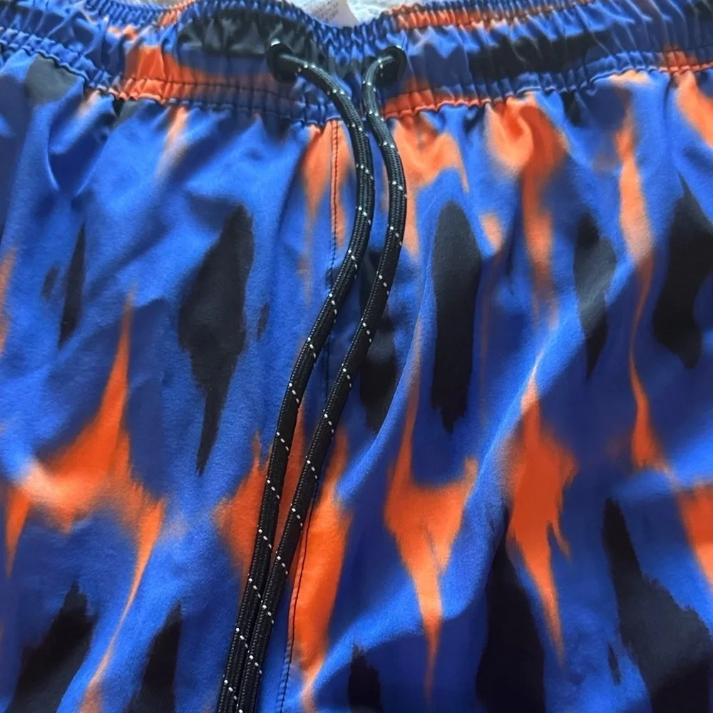 Reebok Blue and Orange Patterned Swim Shorts